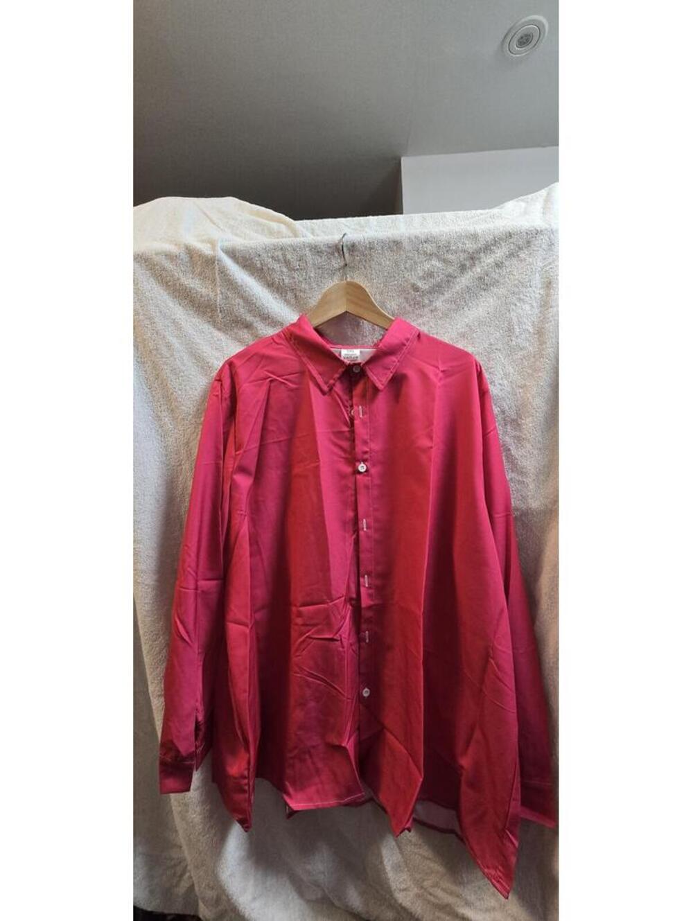 Never Worn HOT Pink Oversized Button-Up Shirt Blouse 5XL